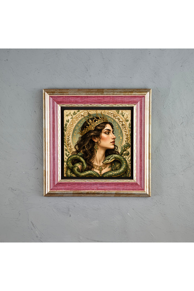 ermin Yılanlı Kraliçe Şahmeran Mitolojik Sanat Doğal Limra Taşı Pudra Mürdüm ...