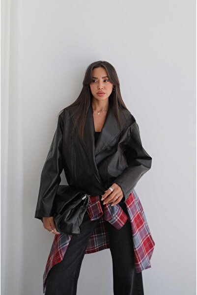 Havoş Acı Kahve Oslo Double-Breasted Leather Jacket