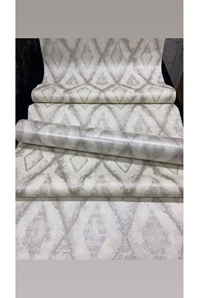 KOÇ YAPI DEKOR 5.30m2 beyaza gümüş kumaş dokulu tam silinebilir A+duvar kağıd...