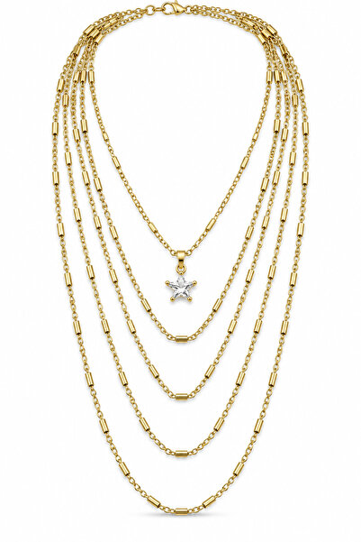 Stelle Jewelry Multi-Layered Star Stone Women's Necklace 50 cm