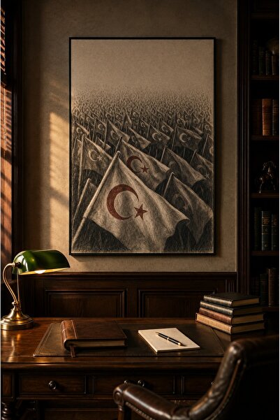 ZURİ DESİGN Ataturk slika u ramu, MDF zidna slika, kolekcija portreta ugljem ...