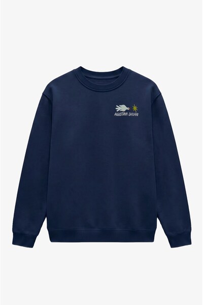 Havoş Lacivert Agustina Shuan Baskılı Sweatshirt