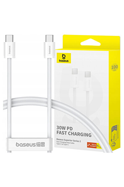 Baseus Cablu USB-C la USB-C 30W 480Mb/s Pentru telefon 2M Încărcare rapidă