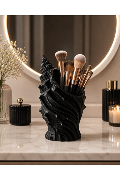 Belupa Decorative Seashell Brush Holder Pen Holder Makeup Desk Organizer