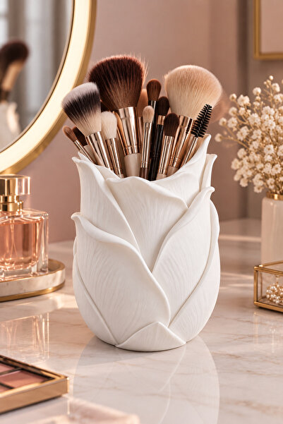 Belupa Decorative Tulip Shaped Brush Holder Pen Holder Makeup Table Organizer...
