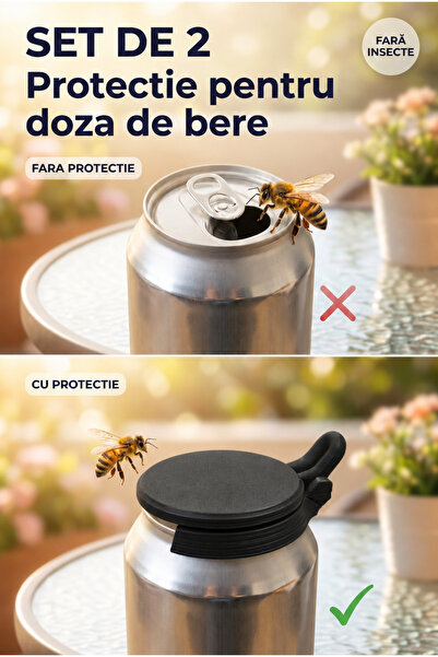 OEM Capac Universal Protectie Doza Anti Insecte - Negru - Set 2 Buc