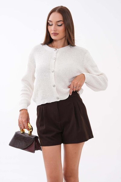 DazzUp Women's Baby Collar Cardigan