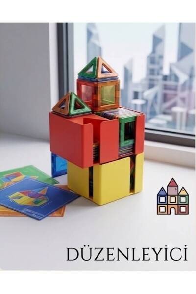 Mai Toys Magna Tiles Uyumlu Manyetik Karo Oyuncak Düzenleyici Sepeti
