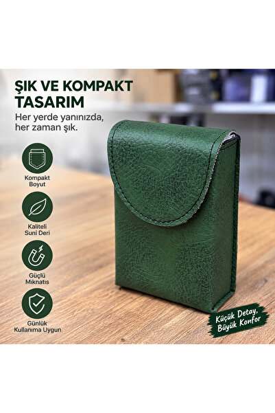 Han Tobacco Mıknatıslı Suni Deri Cep Kılıfı – 7,8-8,1 mm Çap Uyumlu – 9x6 cm