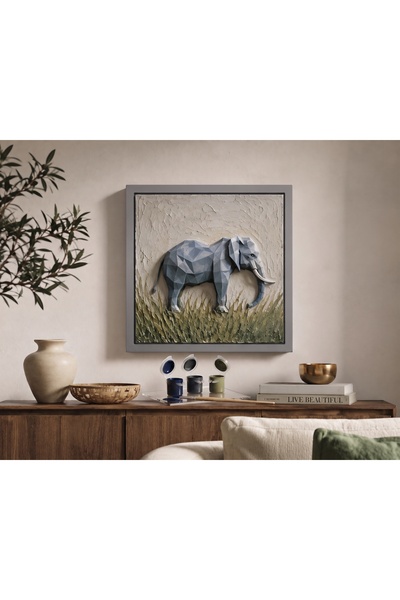 FARM3D 3D Kabartma Tasarımlı 18x18 cm DIY Kendin Boya Kiti - Modern Low-Poly ...