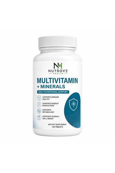 Nutrove Health Multivitamin + Minerals with Vitamin D3, B12 & Folate – 120 Tablets