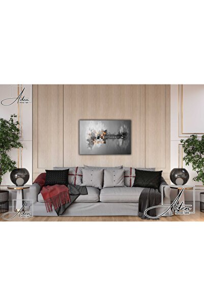 Aden TABLURĂ PE PÂNZĂ DECORATIVĂ DIGITALĂ CU GUITARĂ PE UN FOND GRI