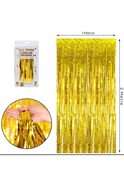 Store İTHAL METALİZE GOLD ARKA PLAN PERDESİ (2x1 m) PARTİ FON PARTİ DEKORASYO...