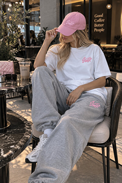 JAWÜ FASHION Σετ φόρμας με μπλουζάκι από βαμβάκι με στάμπα Swp, Oversize Premium