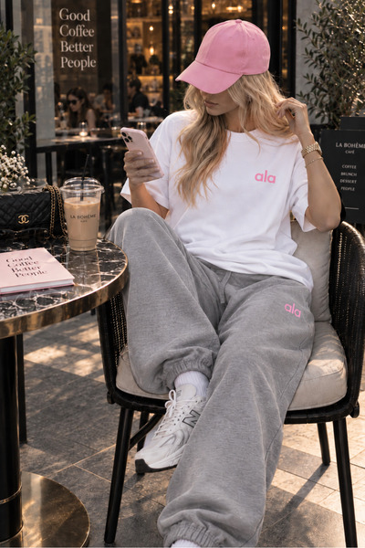 JAWÜ FASHION Σετ φόρμας με βαμβακερό μπλουζάκι με στάμπα Ala, υπερμεγέθη, Pre...