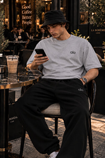JAWÜ FASHION Σετ φόρμας με βαμβακερό μπλουζάκι με στάμπα Ala, υπερμεγέθη, Pre...