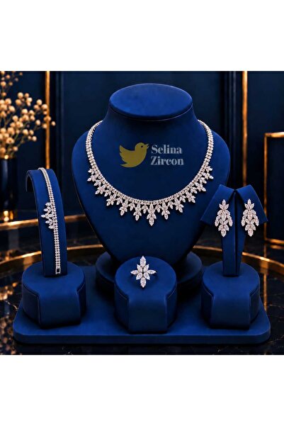 jewelrystore طقم اكسسوارات زركون فاخر نسائي