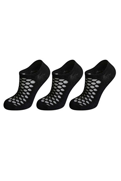 WomanAndKids Wak 3-piece women's black fishnet ballet socks low cut thin flex...