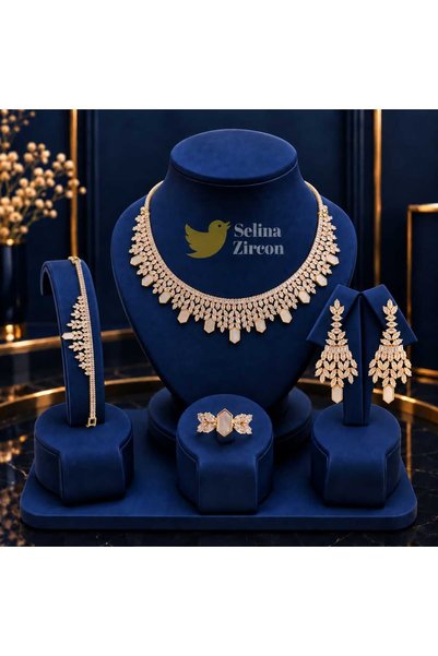 jewelrystore طقم اكسسوارات زركون فاخر نسائي