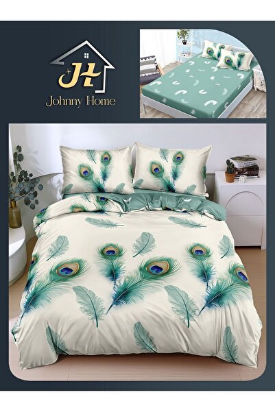 naniland.ro Satin Cotton Duvet Cover Set 2 Persons 4 Pieces with Stretchy 180...
