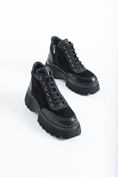 dericia shoes Raymond Genuine Leather Daily Lace-Up Zippered Women's Boots