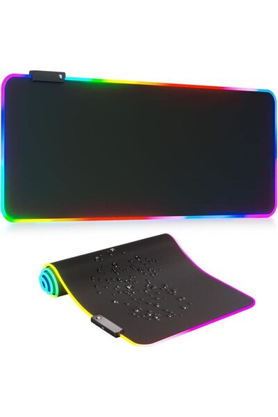 YuTai لوحة ماوس للألعاب ولوحة مفاتيح مضيئة بتقنية RGB - مقاومة للماء وغير قاب...