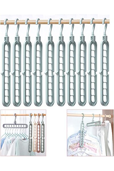 X SPRING Xspring Magic Hanger Organizer, 10 Pack with 9 Holes Closet Storage ...