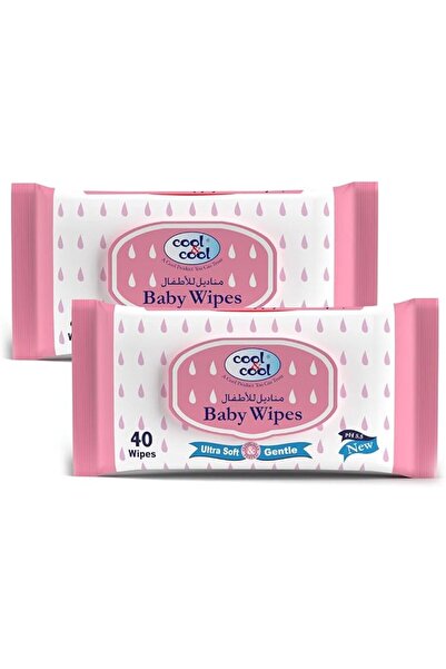 COOL & COOL Baby Wipes 40's (Twin Pack) - Alcohol Free,Paraben Free,Vitamin E...