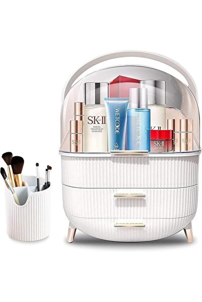 ALMEKAQUZ Makeup Storage Organizer,Cosmetics Display Case with Brush,Lipstick...