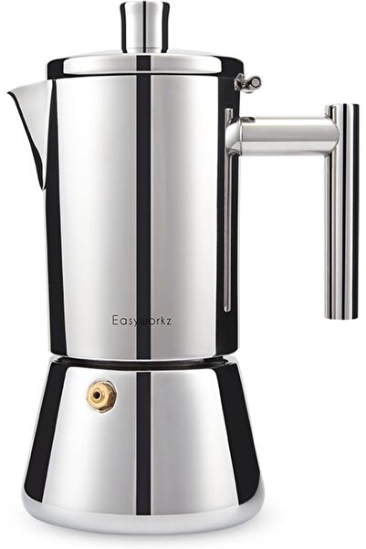 Easyworkz Diego Stovetop Espresso Maker Stainless Steel Italian Coffee Machin...