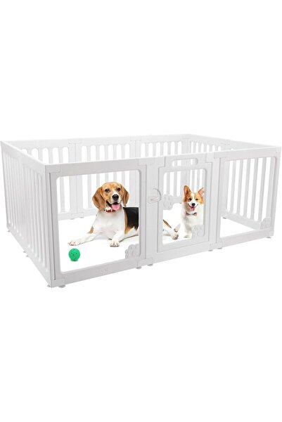 LIODUX Dog Playpen, Clear Acrylic Plastic Puppy Playpen, Modern Design Transp...