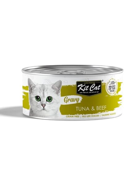 Kit Cat طعام رطب بالصلصة بنكهة التونة واللحم البقري 70 جرام