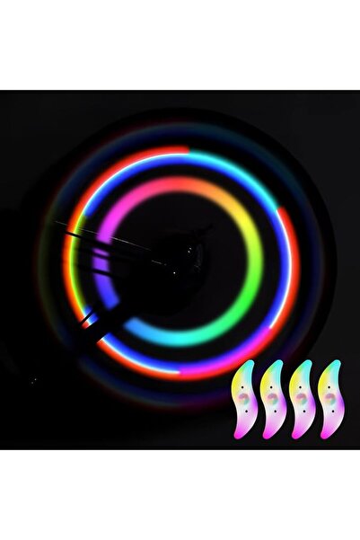 SYOSI 4 قطع من أضواء LED لعجلات الدراجات، أضواء LED نيون وامضة للعجلات، 3 أوض...