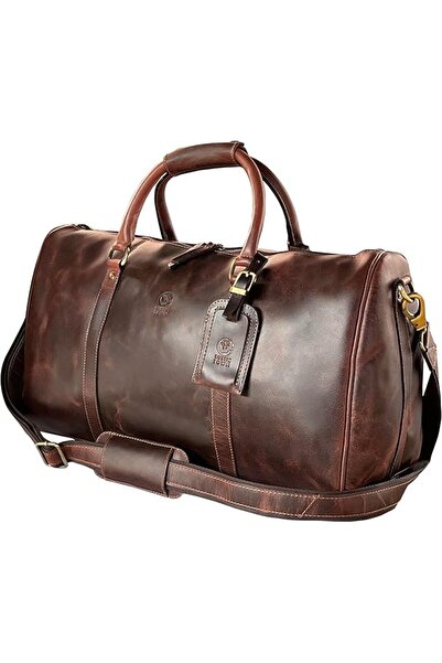 Rustic Town Handmade Extra Strong Buffalo Leather Duffel Bags For Men - Airpl...