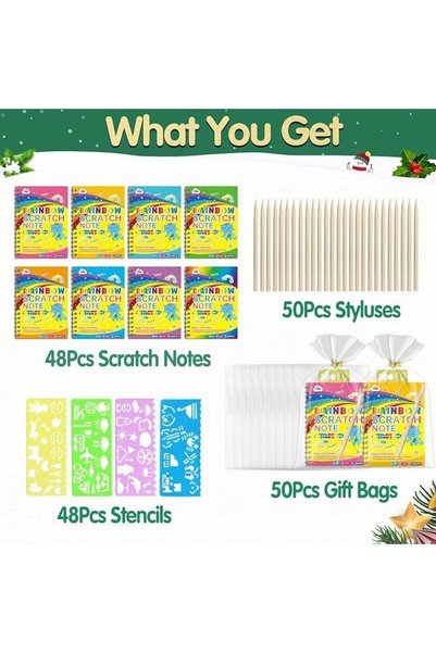 ZMLM Scratch Art Party Favors: Birthday Gifts Goodie Bags Stuffers Rainbow Scratch Paper Craft Noteb
