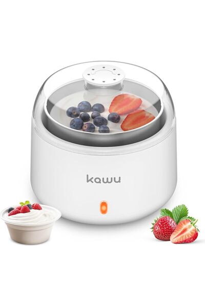 kawu صانع الزبادي، آلة صنع الزبادي اليوناني المدمجة مع تحكم ثابت في درجة الحر...