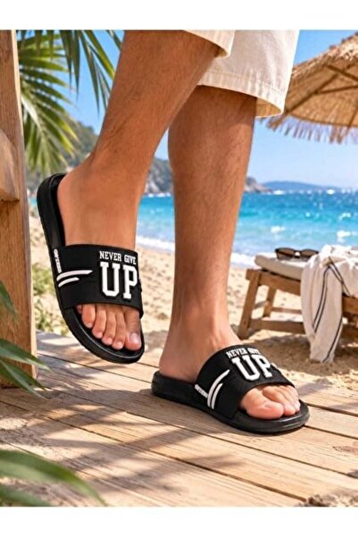 GEZER Men's Summer Pu Slippers Suitable for Wet Floors Home Bathroom Garden P...