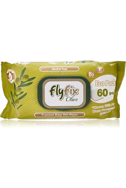 Flyfix مناديل مبللة بزيت الزيتون 60 قطعة - عبوة واحدة
