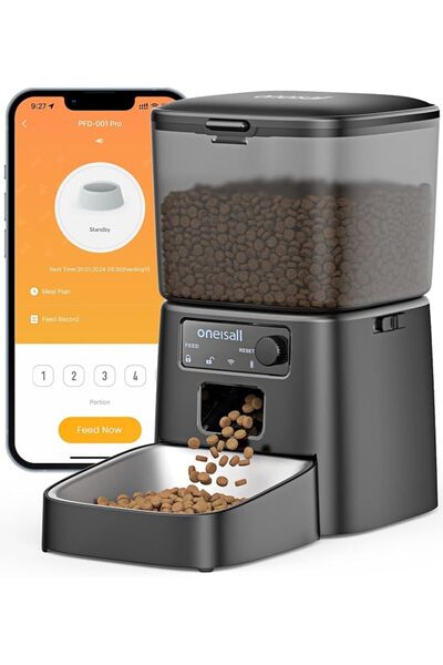 GENERAL 3.5L Automatic Dry Food Dispenser 2.4g Wifi App Control Timer Stainle...