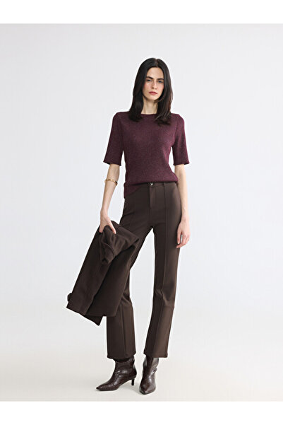 LC Waikiki Rmz Gi̇yi̇m Farkiyla Slim Fit Flared Women's Trousers