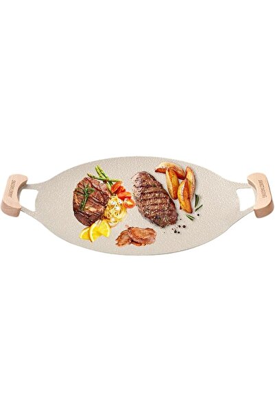 VAODO BBQ Grill Pan, Non-stick Aluminum Korean Frying Pan, Round BBQ Griddle ...