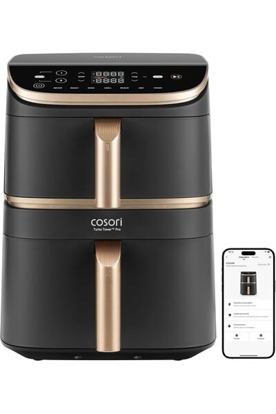 COSORI Wifi Air Fryer 6.4L, Air Fryer with Dual Resistance, 60+ App Recipes C...
