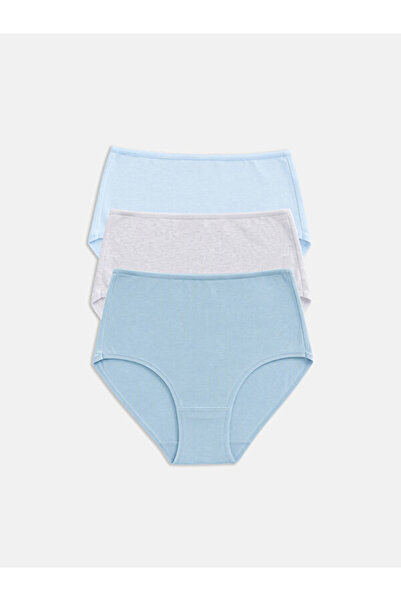 LC Waikiki Rmz Gi̇yi̇m Farkiyla High Waist Classic Panties 3-Pack