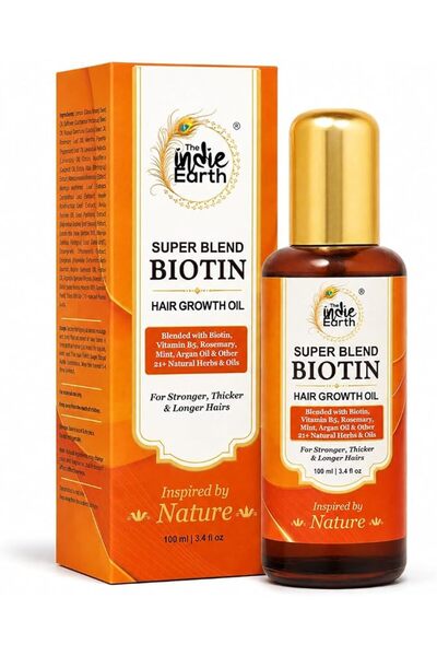 The Indie Earth Rosemary Mint Biotin Hair Oil 100 mL Formulated with Biotin, ...