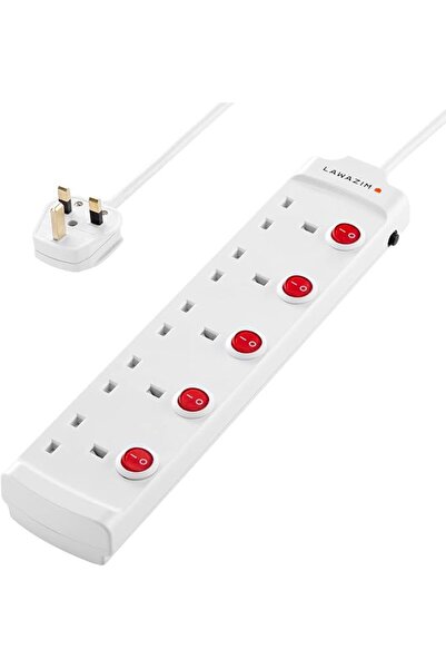 Lawazim 5-Way Extension Cable with Individual Port On/Off Switch - 3 meter - ...