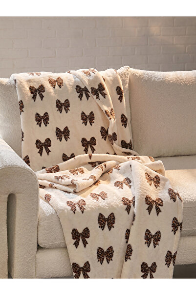 LC Waikiki Lcw Home Single Bowknot Patterned Plush Tv Blanket X150 cm