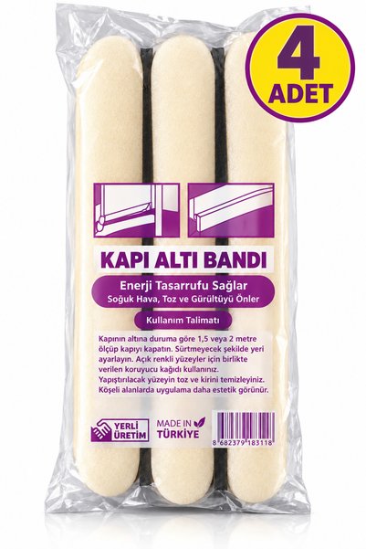AKDO HIRDAVAT Kapı Altı Bandı 4 Adet – Soğuk Hava, Toz ve Gürültü Önleyici Sü...