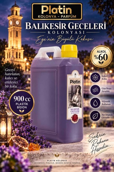 Platin Kolonya & Parfüm Platin Kolonyaları 900 ml. Çanta Plastik Bidon Balıke...