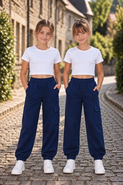 armicem Armikids Unisex Kids' 2-Piece Cargo Pocket Elastic Cuffed Sweatpants ...