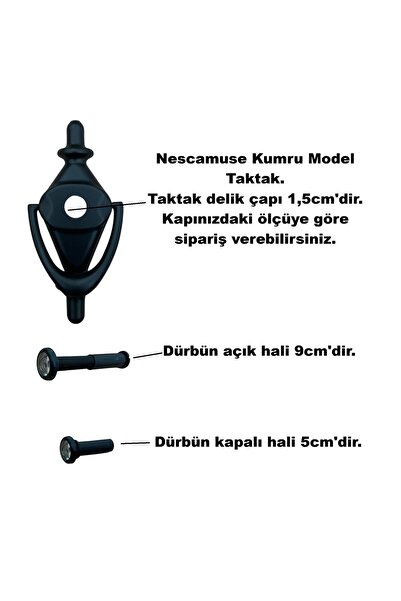 HSB BİRDAL Çelik Kapı Taktak - Tokmak Takımı Dürbün Dahil.(1,5 cm çap)